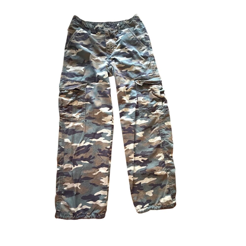 Levi's Women's Camo Cargo Pants Size 25 Baggy Utility Military Y2K Green Army